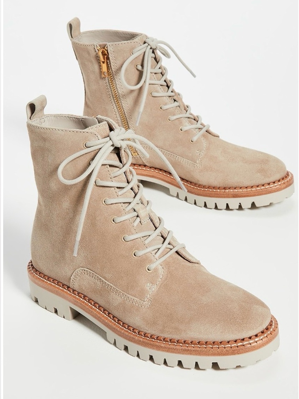 Vince Women’s Cabria Lug Sole Suede Lace-Up Fall Boots Size 6 1/2